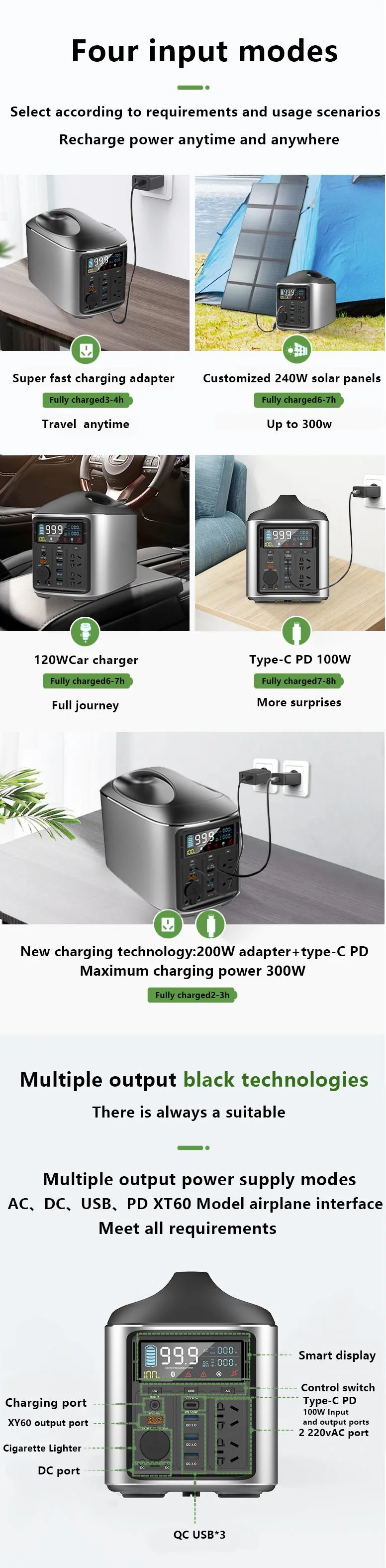 2023 Portable 740wh Outdoor Camping Energy Storage Mobile Generator Emergency Charger Solar Power Supply Station Power Bank for Low Temperature Outdoor