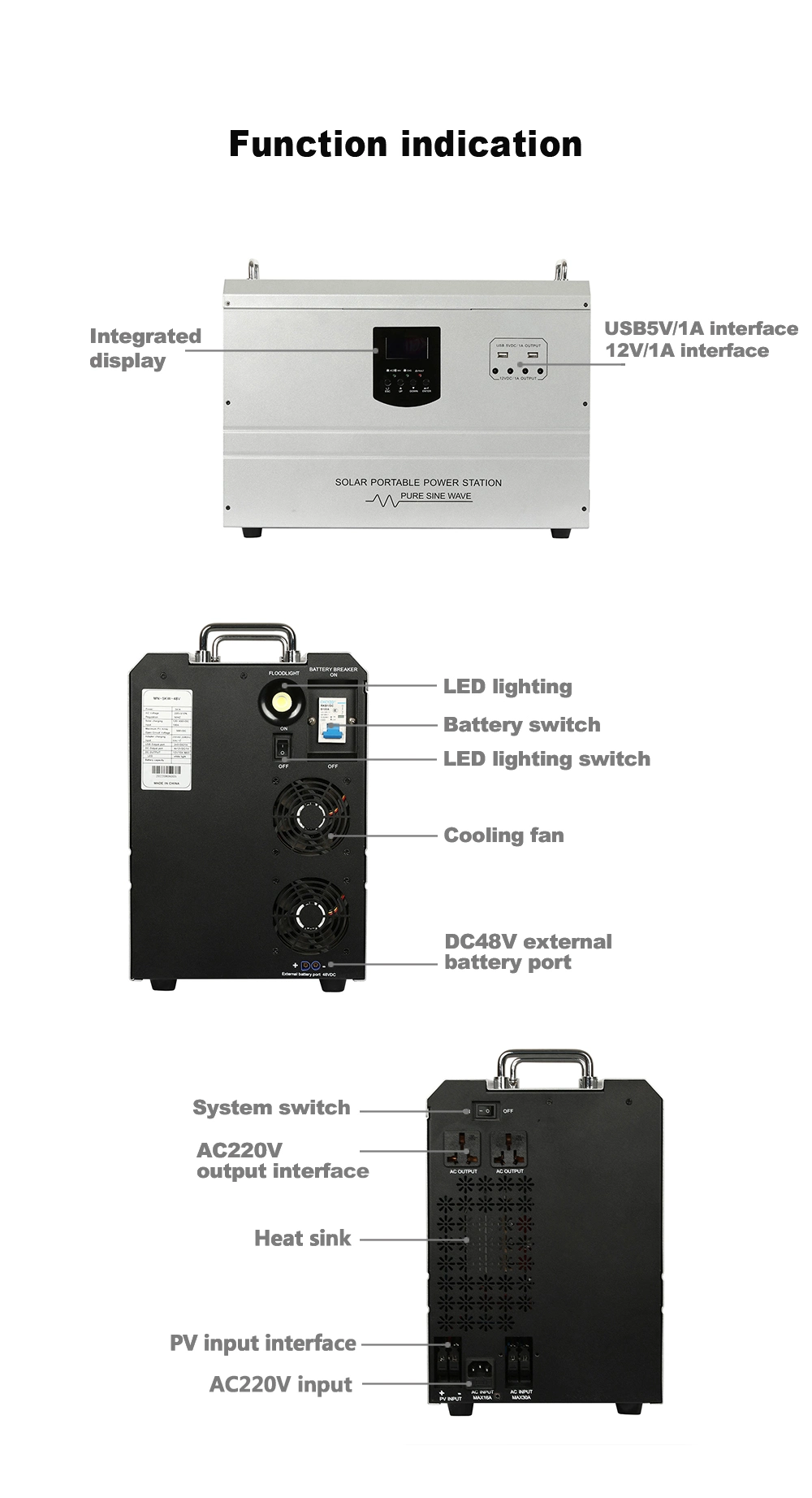 4000W 5000W Emergency Power Backup Portable Power Station